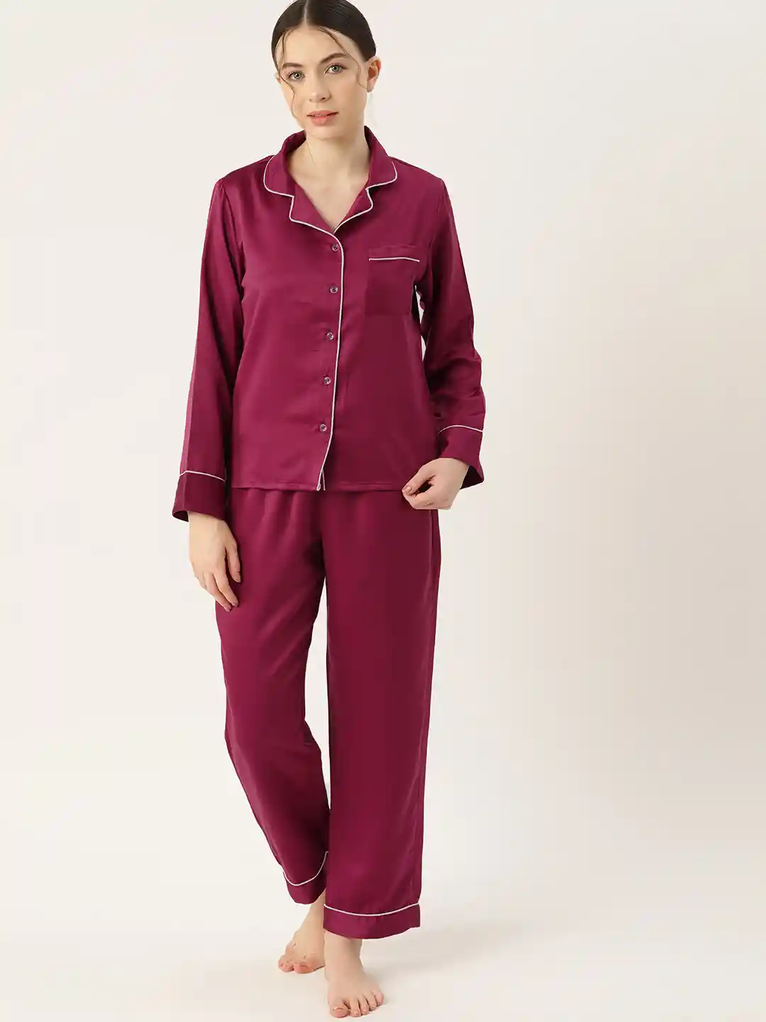 Buy ETC Women Solid Satin Night suit Night suits for Women