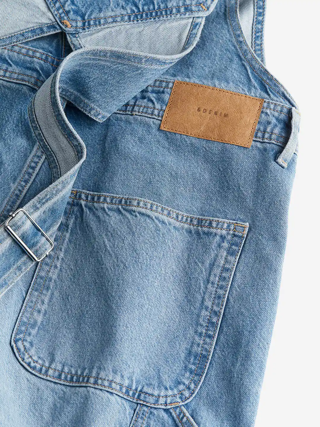 Buy H&M Women Pure Cotton Straight Denim Dungarees Dungarees for