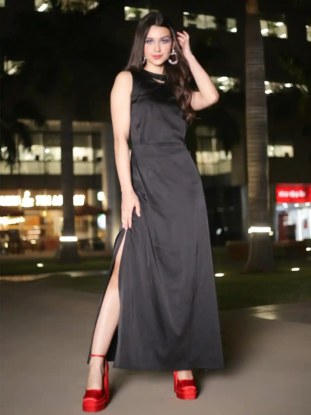 Womens Dresses Black Sleeveless Maxi Dress Stretchy Casual Tank