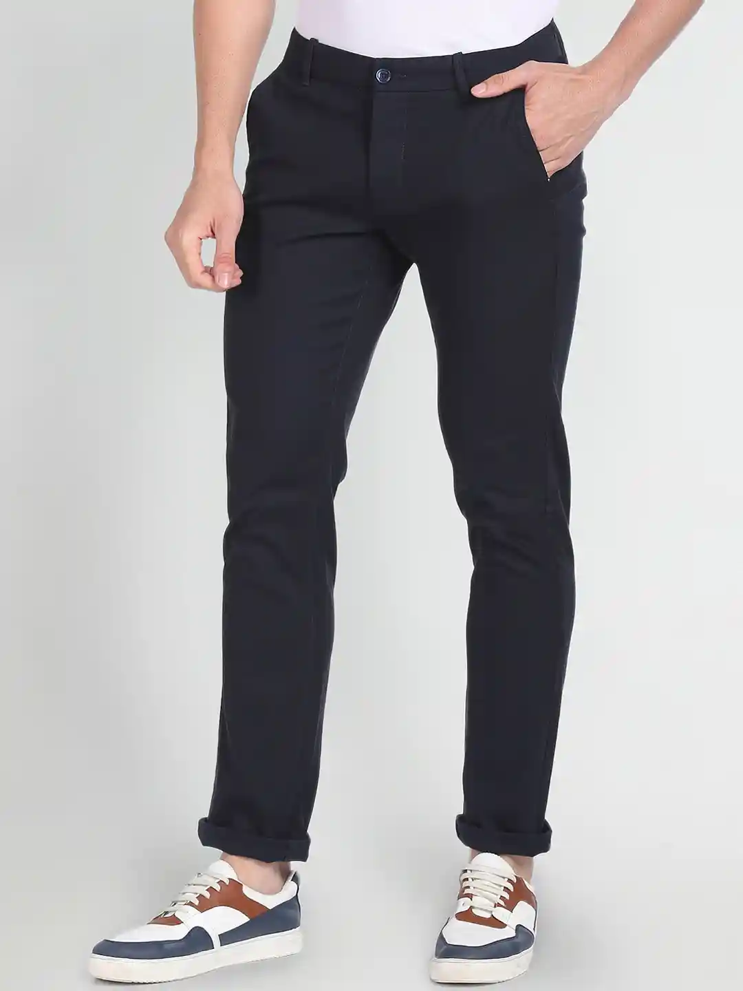 Buy Arrow Sport Men Bronson Slim Fit Autoflex Casual Trousers