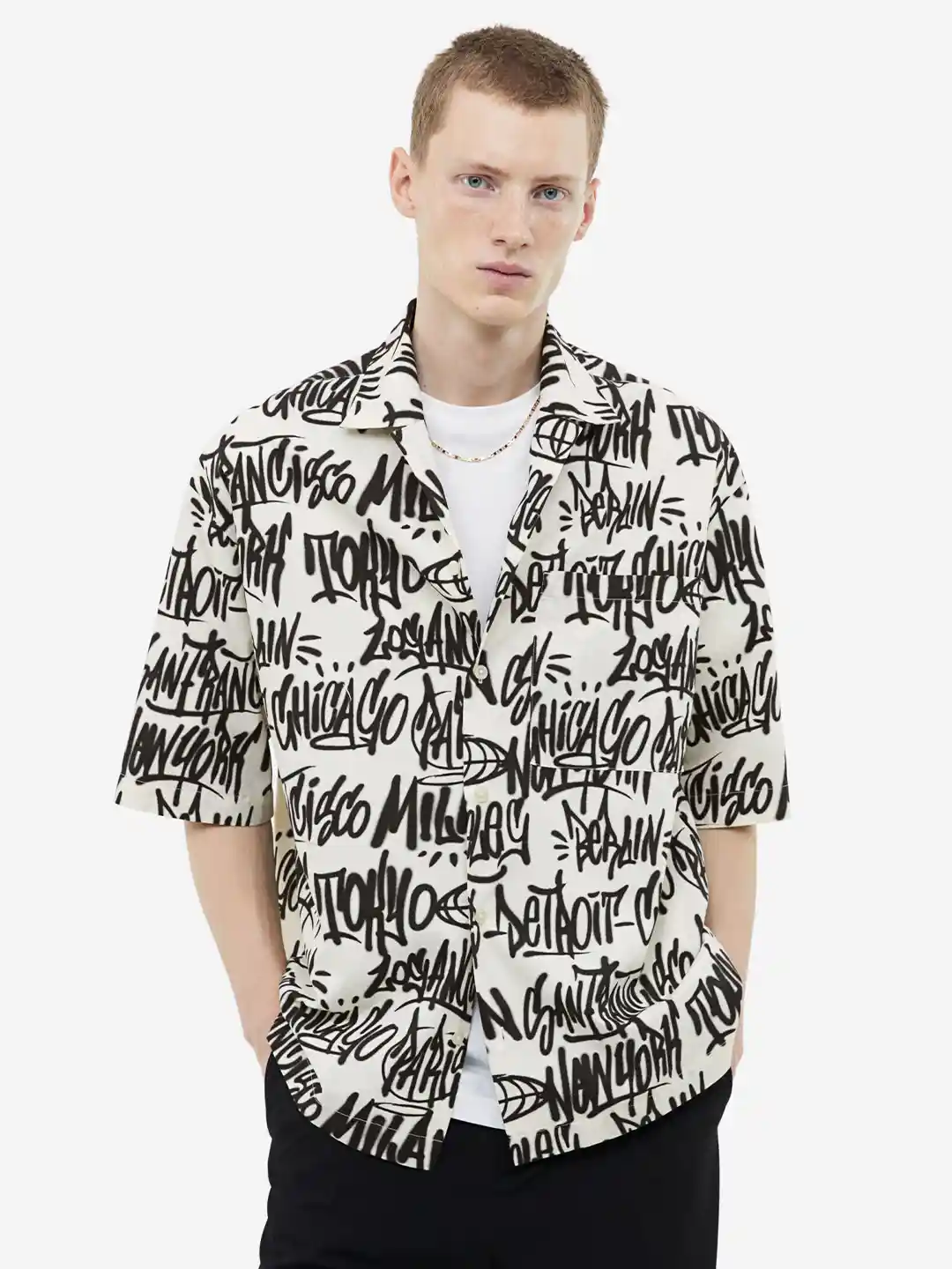 Buy H&M Men Oversized Fit Patterned Resort Shirt Shirts for Men