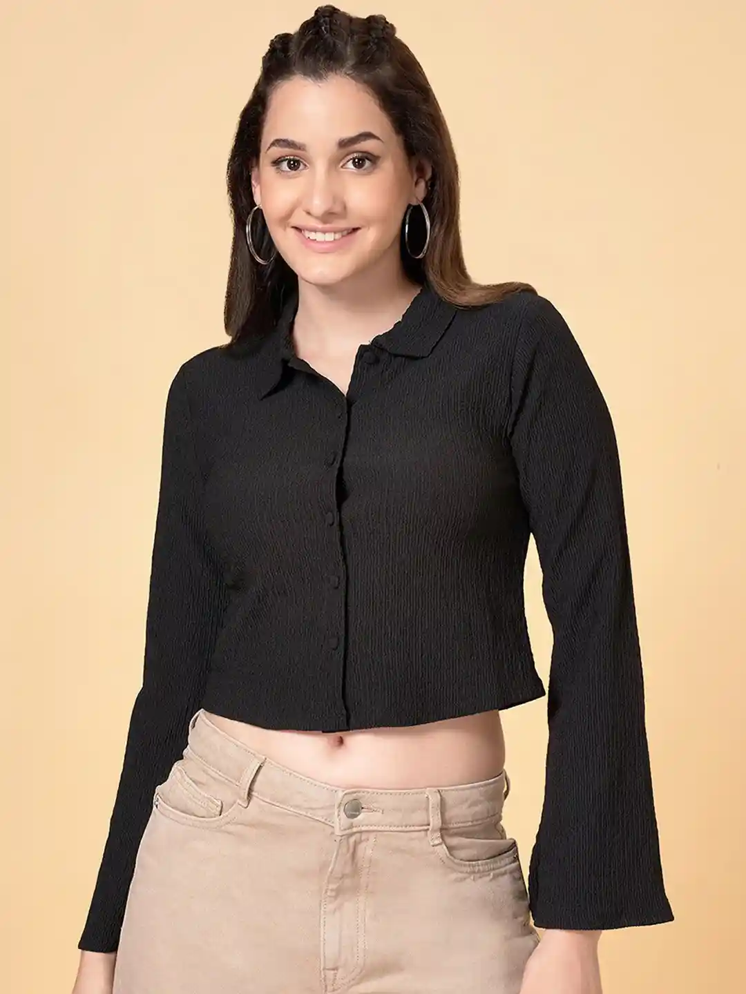 SF JEANS by Pantaloons Crop Shirt Style Top