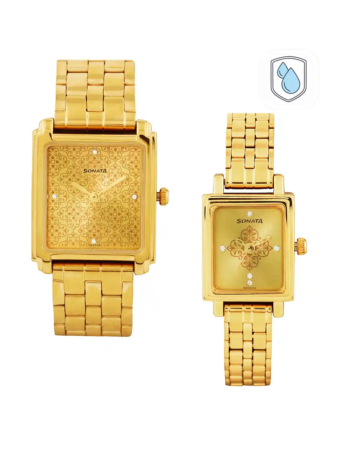 Buy Sonata Gold-Toned Dial Set of His Her Watches 70538080YM01