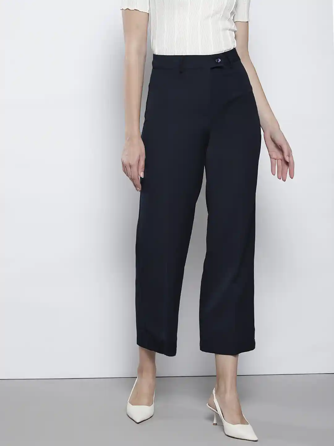 DOROTHY PERKINS Women Petite High-Rise Wide Leg Tab Trouser