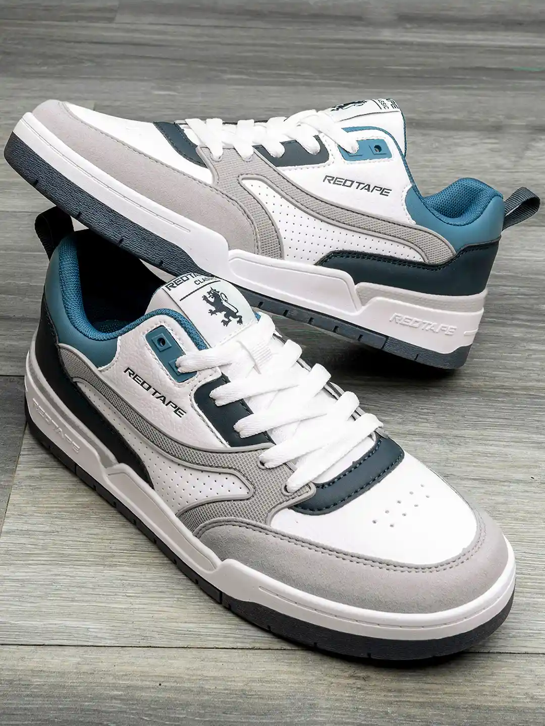 Sports Shoes For Men Red Tape Safety Shoes Buy White Beige - Main Image