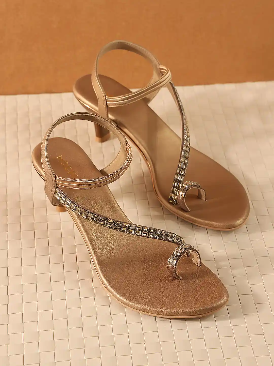 Buy Mochi Embellished One Toe Party Kitten Heels With Backstrap