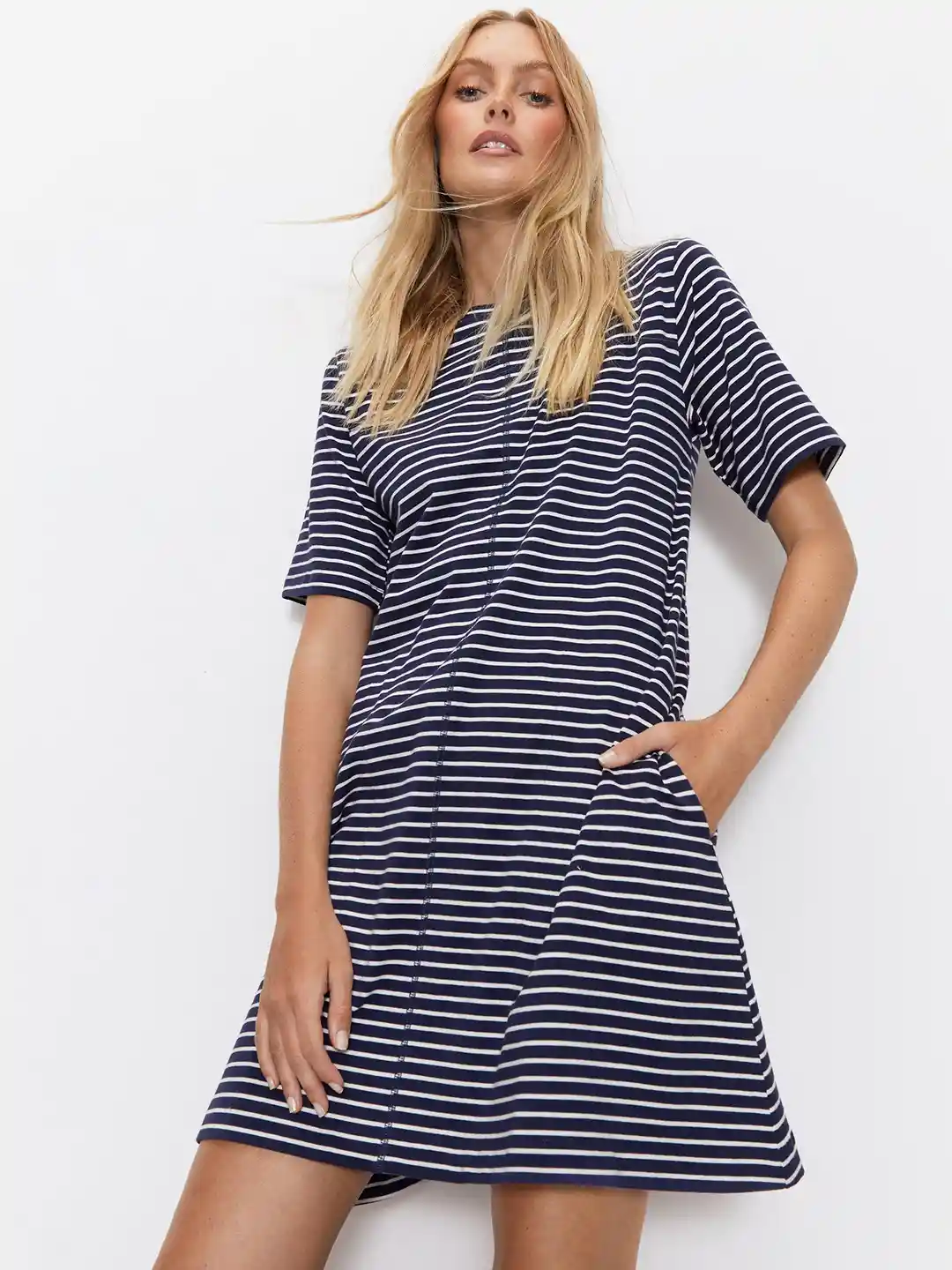 WAREHOUSE Striped T-shirt Dress