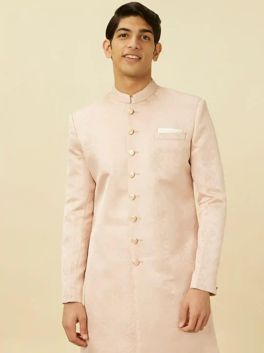 Buy Manyavar Self-Design Indo-Western Sherwani Full Sleeve Kurta