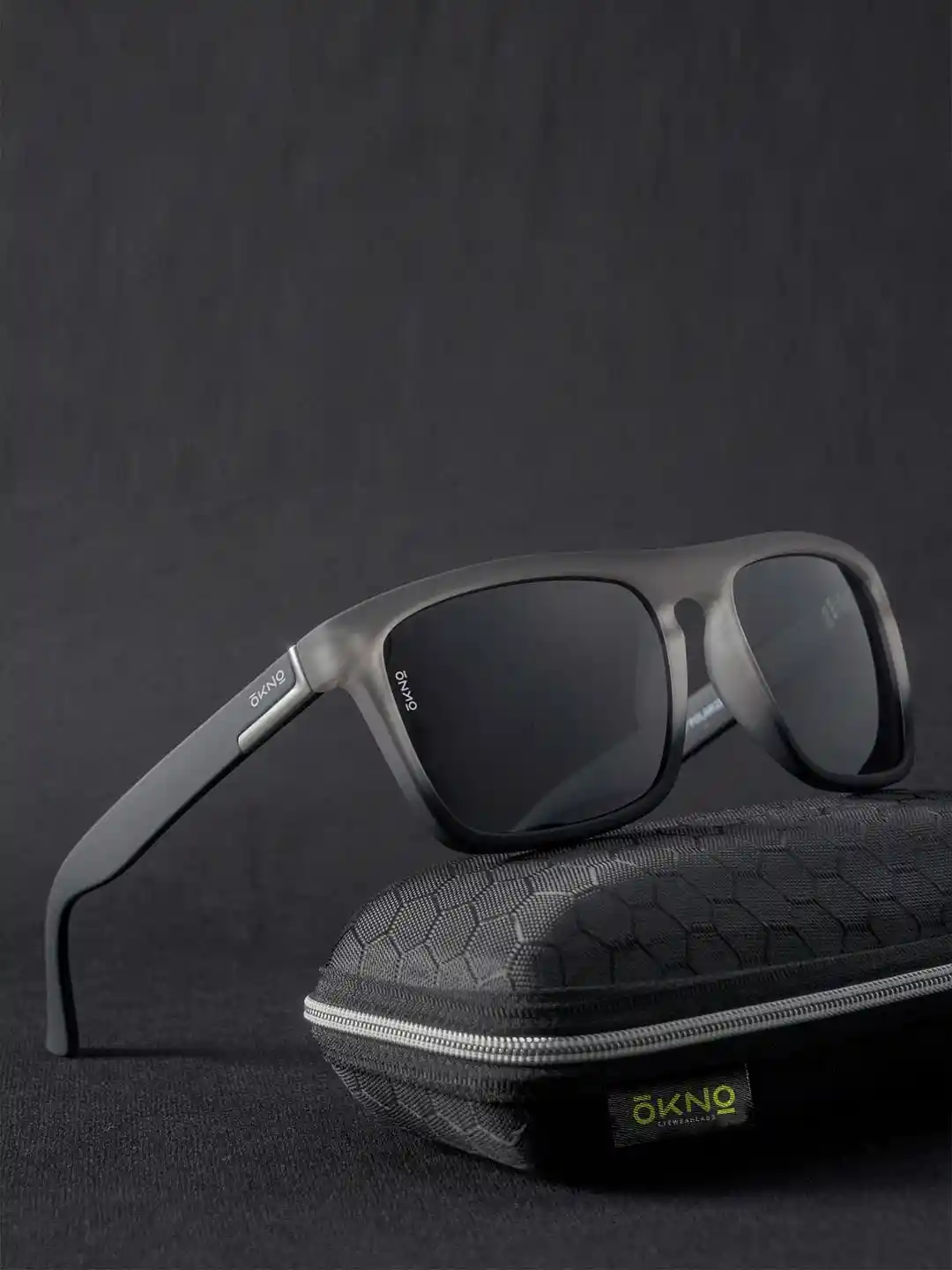 Buy OKNO Polarised and UV Protected Lens Unisex Black Rectangle