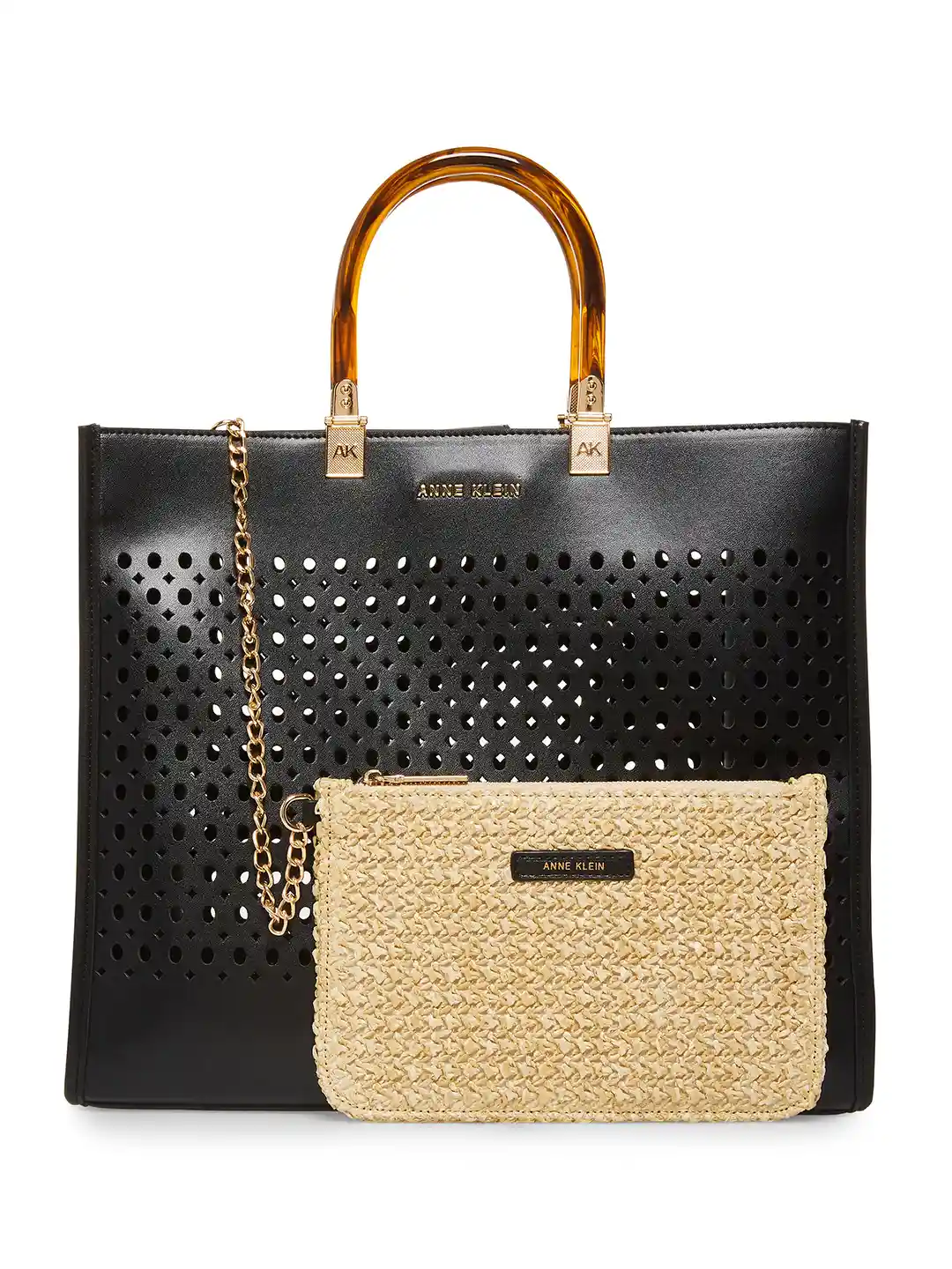 Buy ANNE KLEIN Structured Geometric Cut Work Handheld Bag