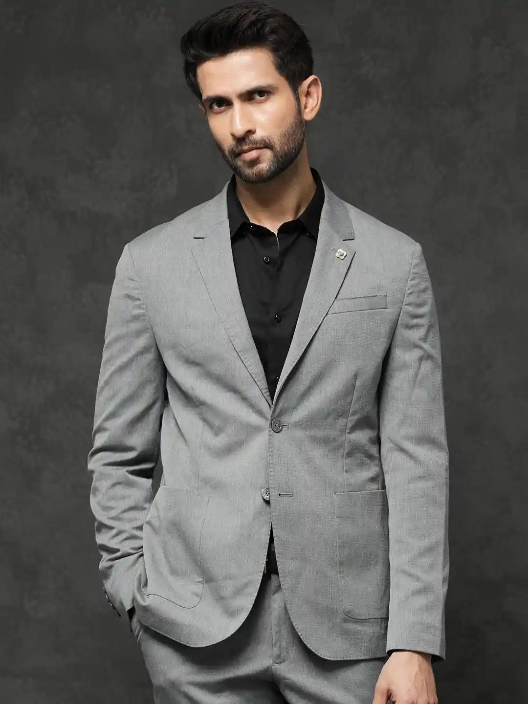 RARE RABBIT Self-Design Single-Breasted Slim-Fit Two-Piece Suit