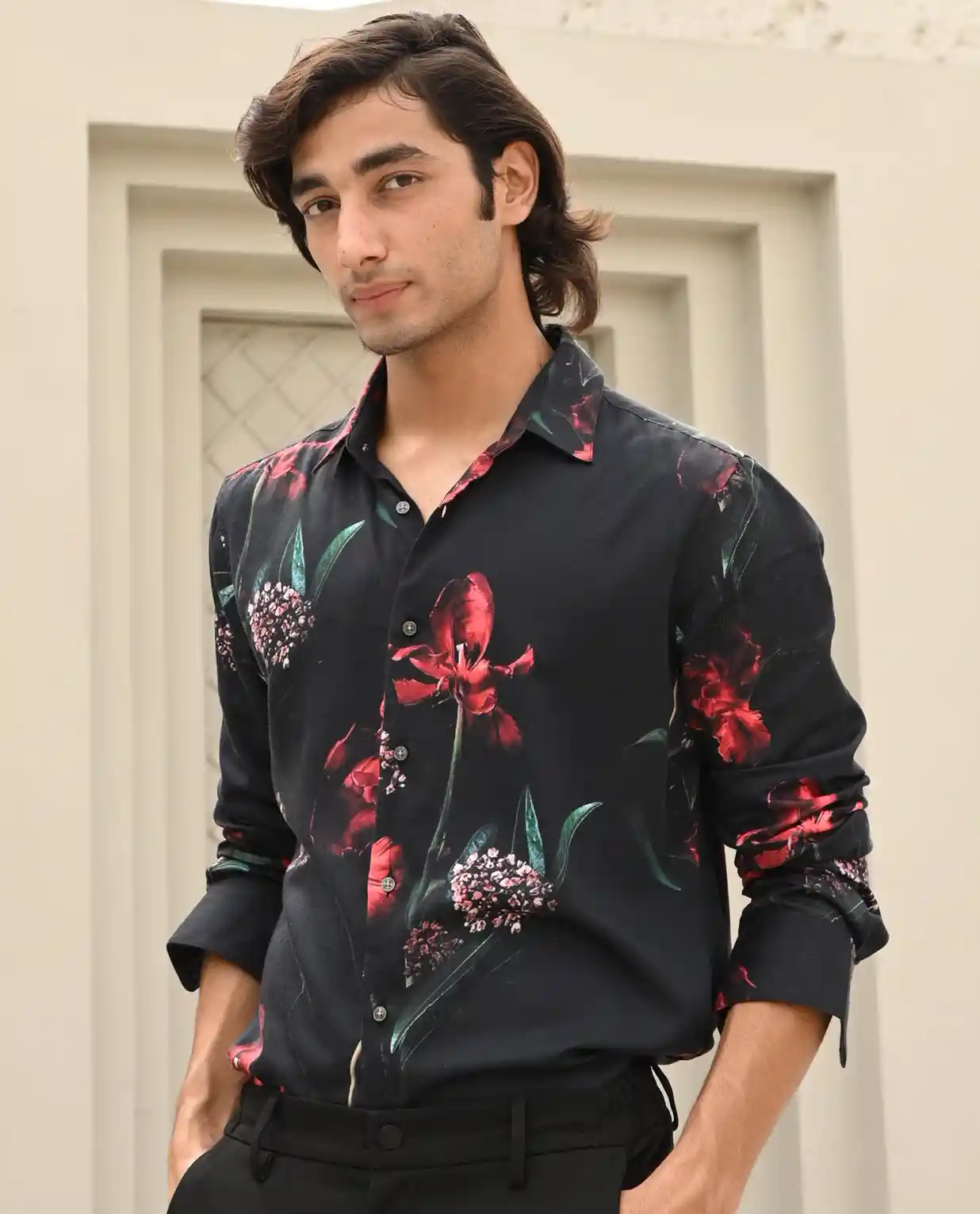 Buy RARE RABBIT Men Stock Regular Fit Floral Printed Regular Fit