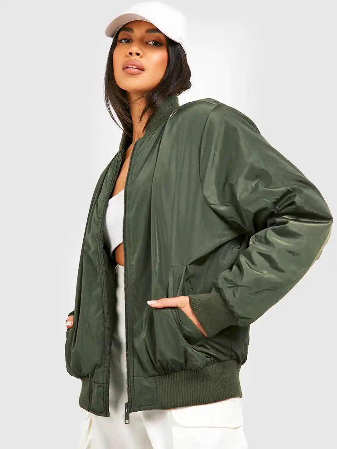 Oversized Bomber Green Bomber Jacket Womens Outfit Buy Boohoo Oversized  Bomber Jacket Jackets For Women 24803296