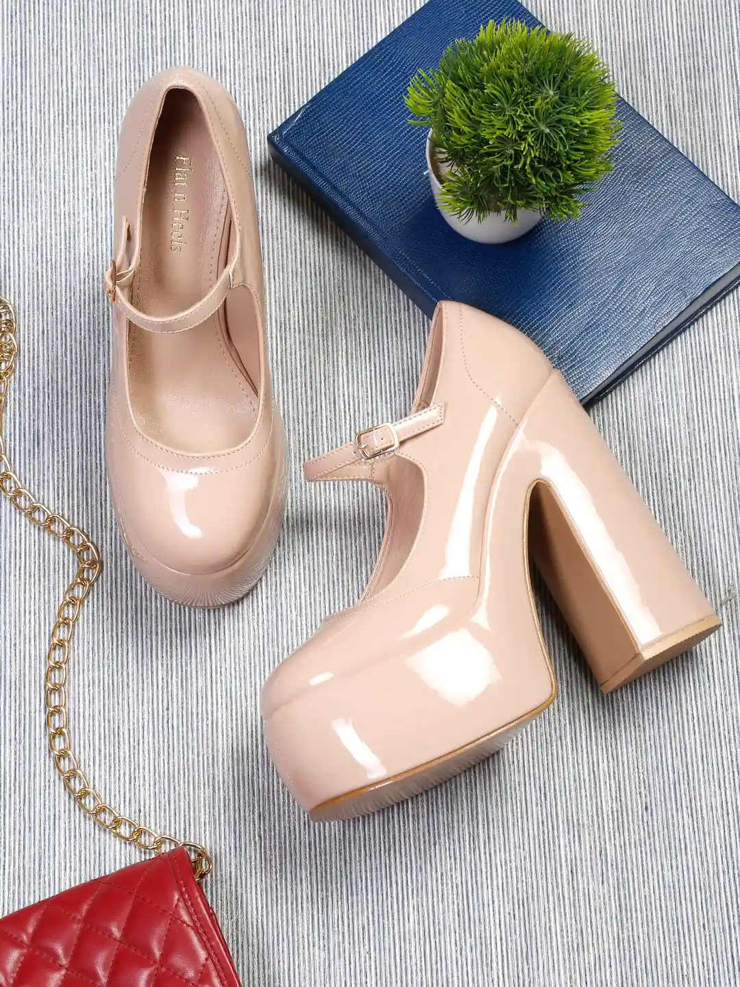 Buy Flat n Heels Round Toe Platform Heel Mary Janes Heels for