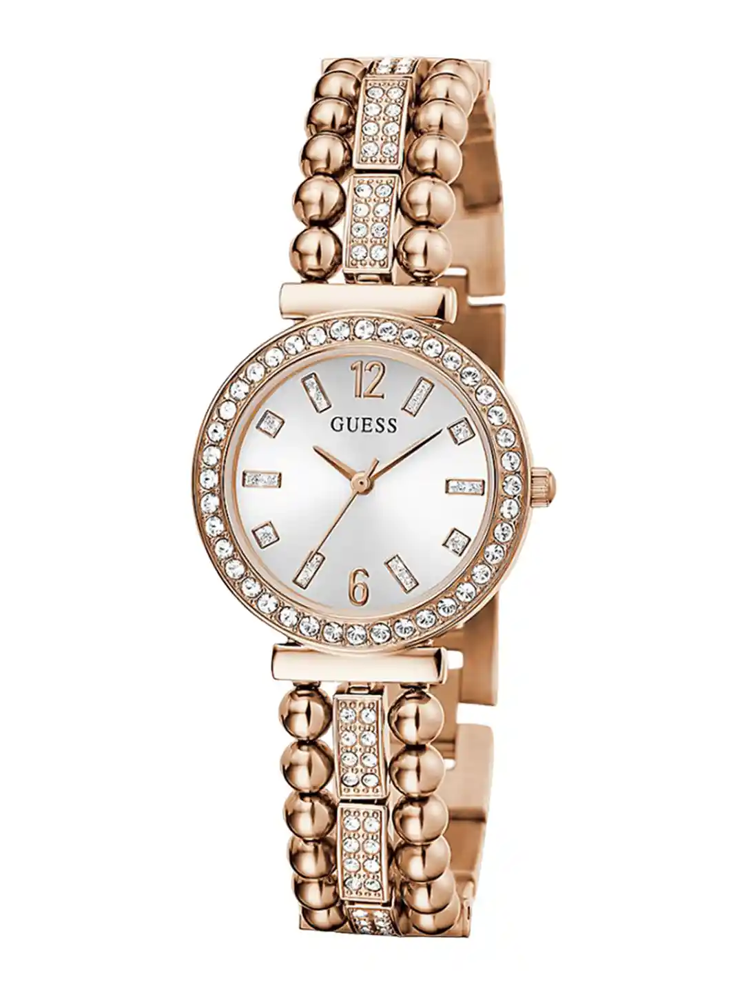 Buy GUESS Women Embellished Dial Stainless Steel Straps Watch