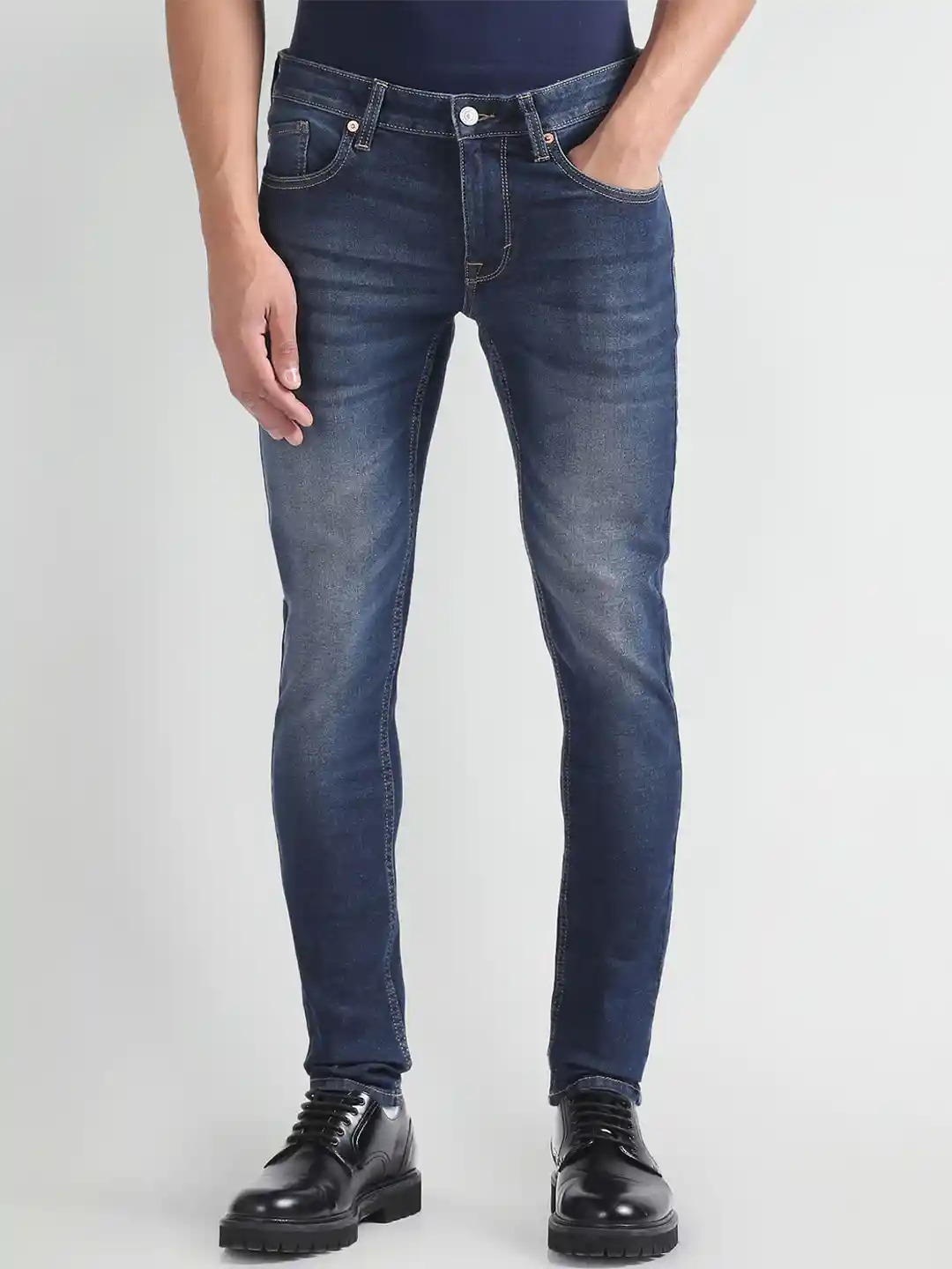 Buy Flying Machine Men Super Skinny Fit Low-Rise Heavy Fade