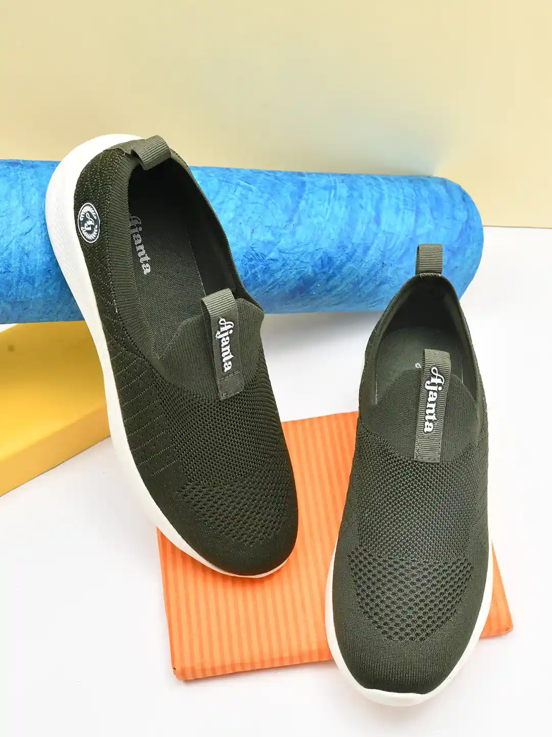 Ajanta Men Textured Lightweight Slip-On Sneakers