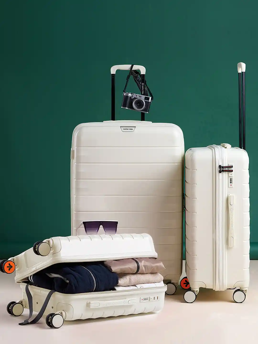 Carry On Cream Luggage Set Kono Luggage Set Piece Carry On