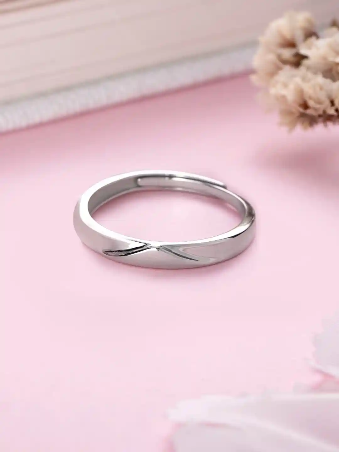 Buy Zavya Men Rhodium-Plated Sterling Silver Finger Ring Ring