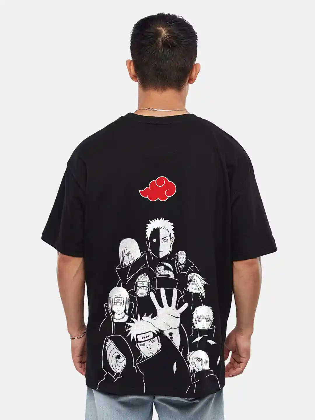 Buy Crazymonk Naruto Akatsuki Team Anime Print Cotton Oversized T