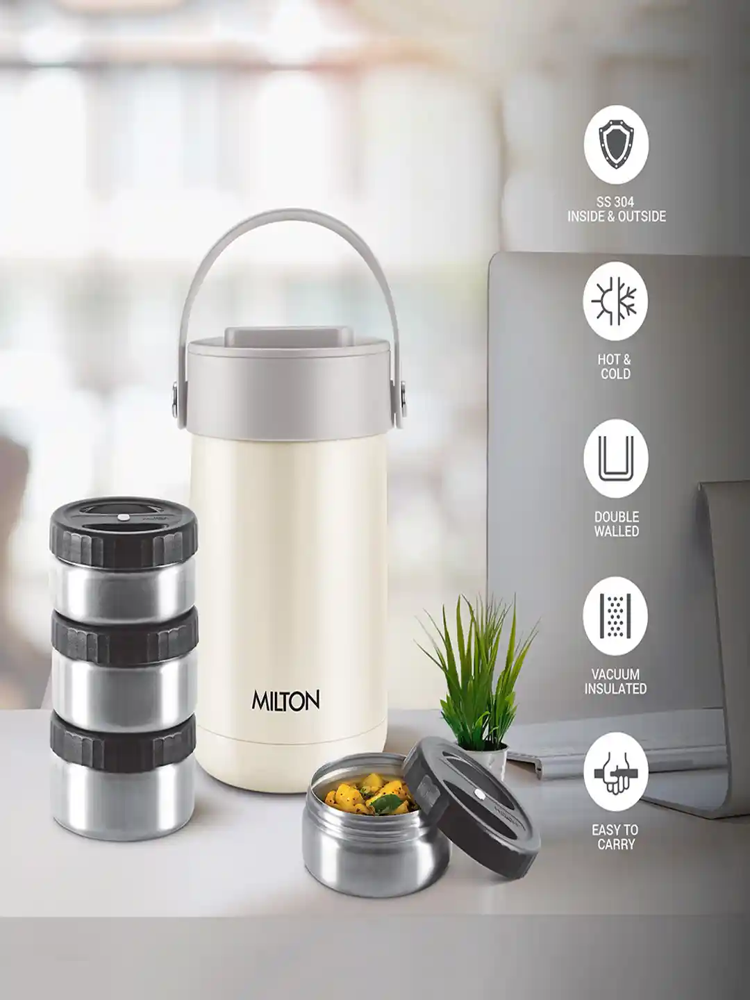 Buy Milton Glamour Thermosteel Steel Tiffin Box Containers 330