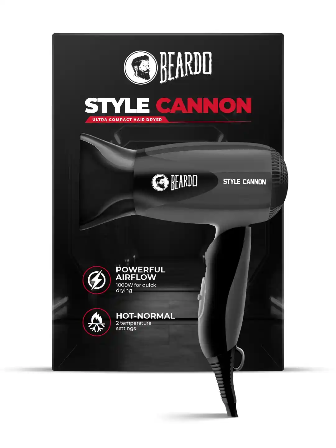 Buy BEARDO Men Style Cannon Ultra-Compact 1000W Hair Dryer Black