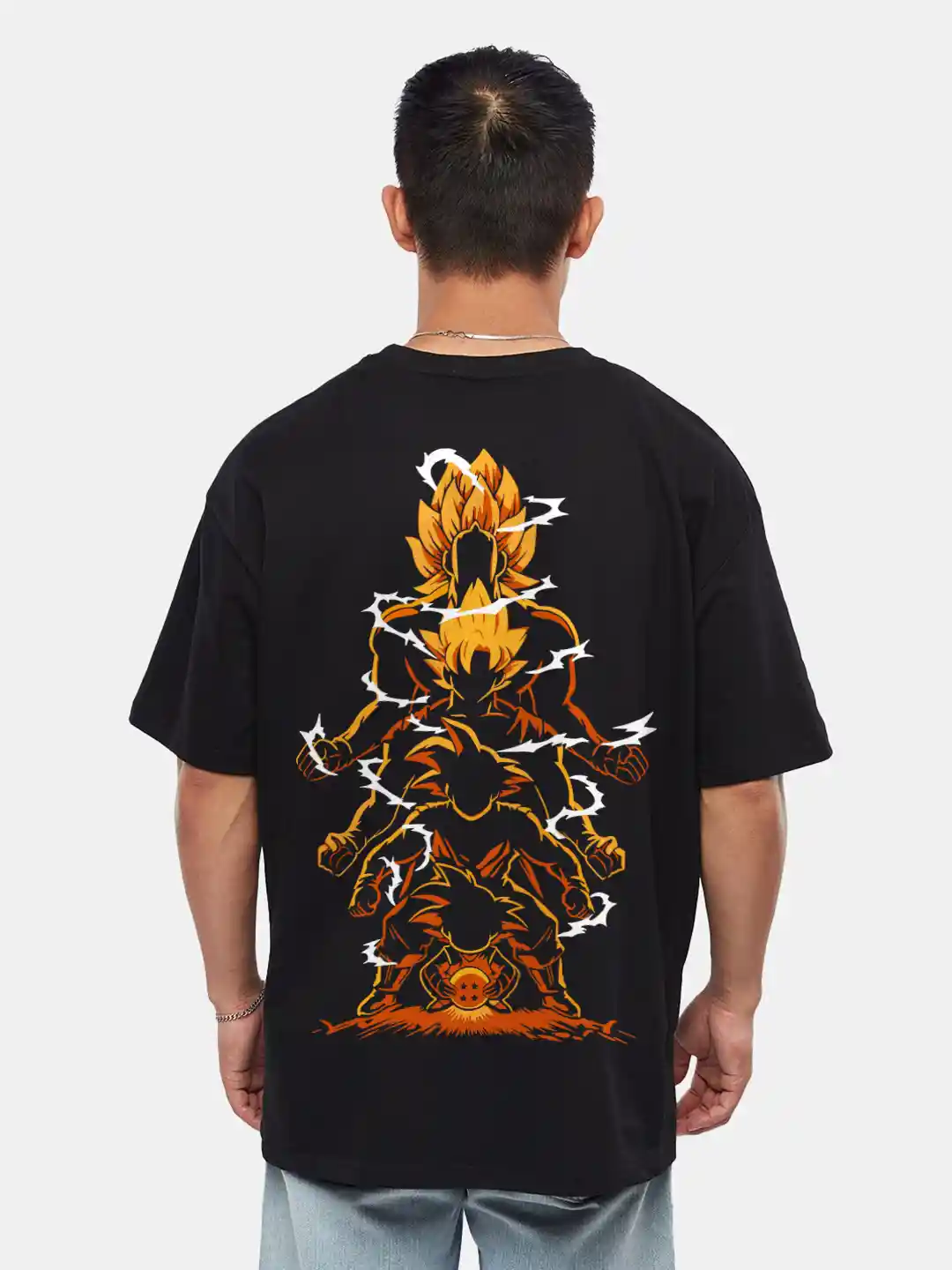 Buy Crazymonk Men Evolution of Goku Printed Anime Oversized Cotton