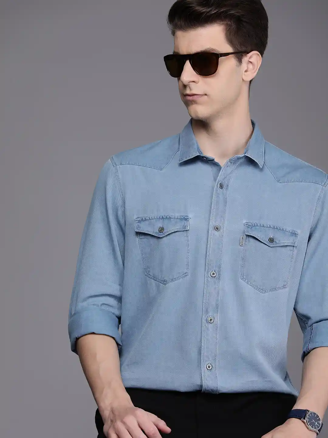 Buy Louis Philippe Jeans Slim Fit Opaque Pure Cotton Casual Shirt