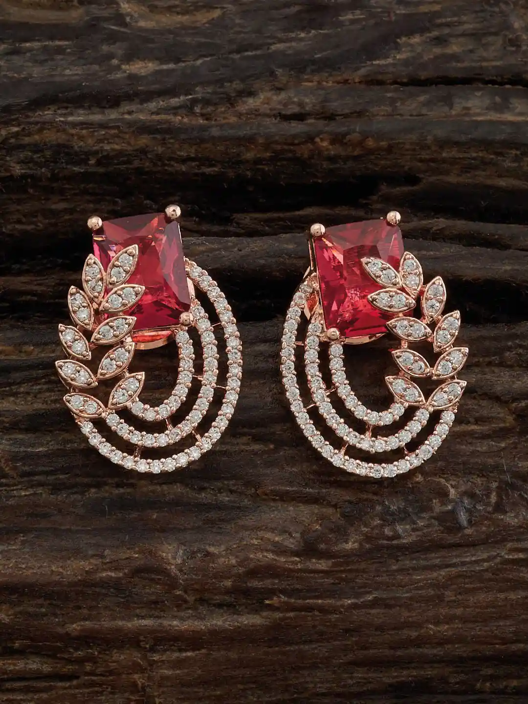 Buy Kushal's Fashion Jewellery Rose Gold-Plated CZ-Studded Classic