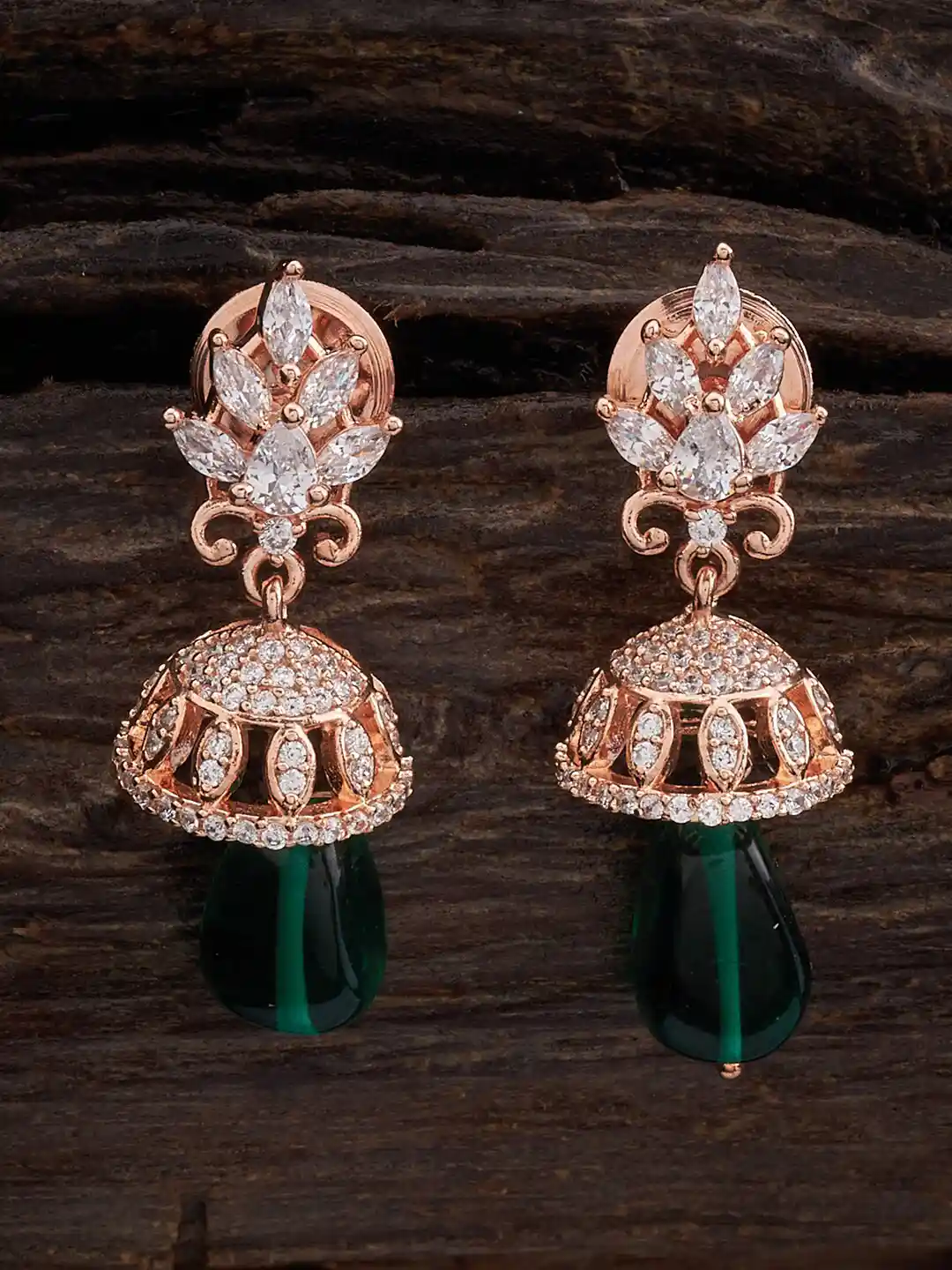 Buy Kushal's Fashion Jewellery Rose Gold Plated Dome Shaped Drop
