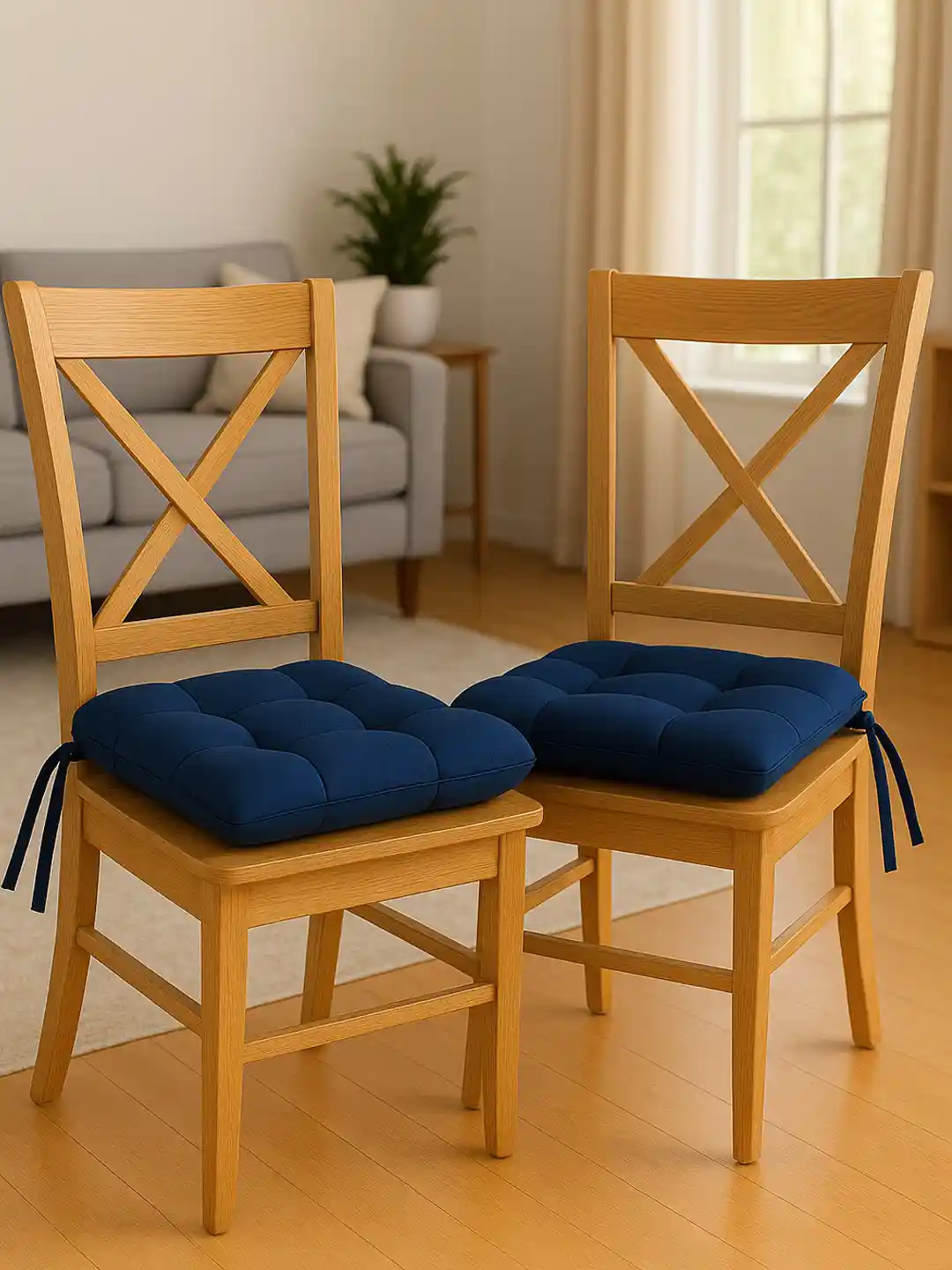 Buy Kuber Industries Navy Blue Pieces Microfiber Cotton Chair