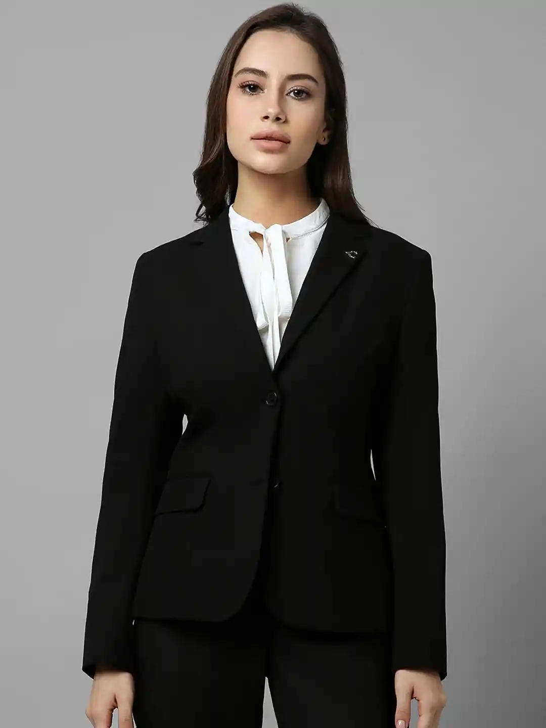 Buy Allen Solly Woman Notched Lapel Collar Single-Breasted Formal