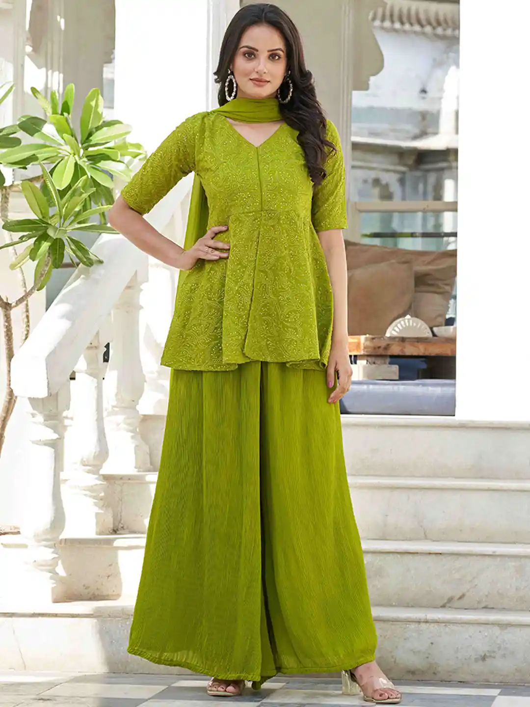 Net Kurti Design With Plazo Hot Long Net Kurti With Plazo Deals - Main Image