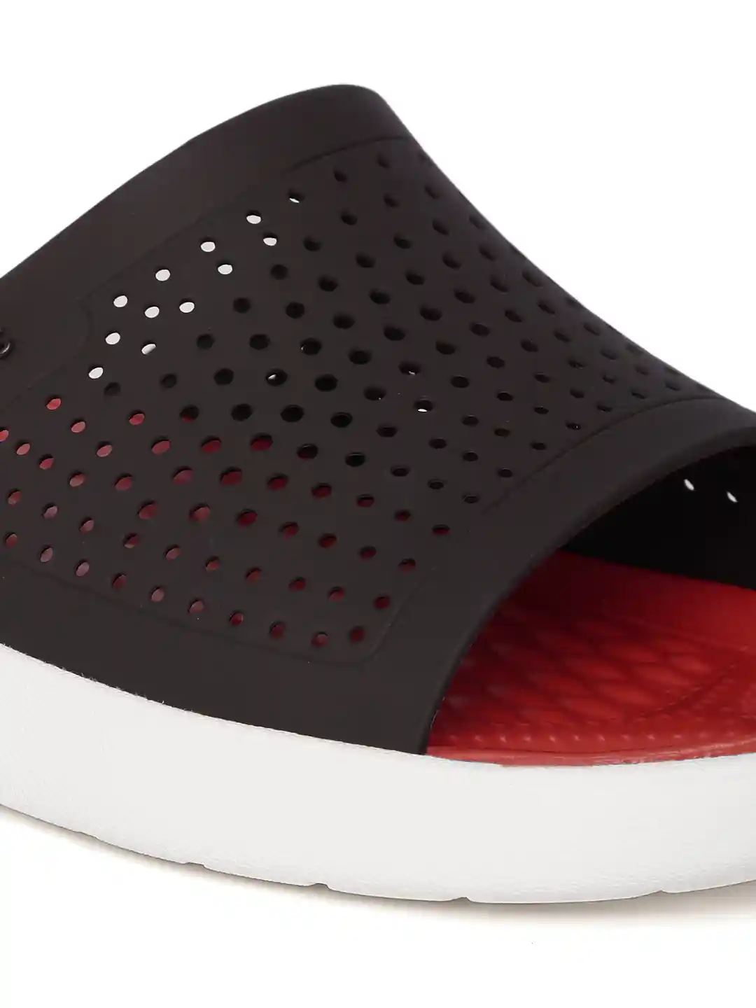 Buy Crocs Literide Men Black Red Solid Sliders with Cut-Out