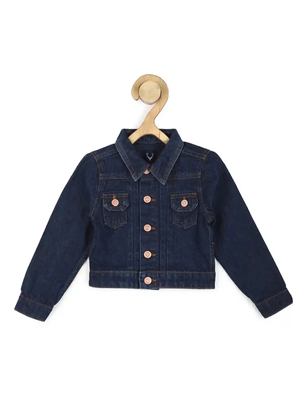 Buy Allen Solly Junior Boys Navy Blue Washed Denim Jacket with
