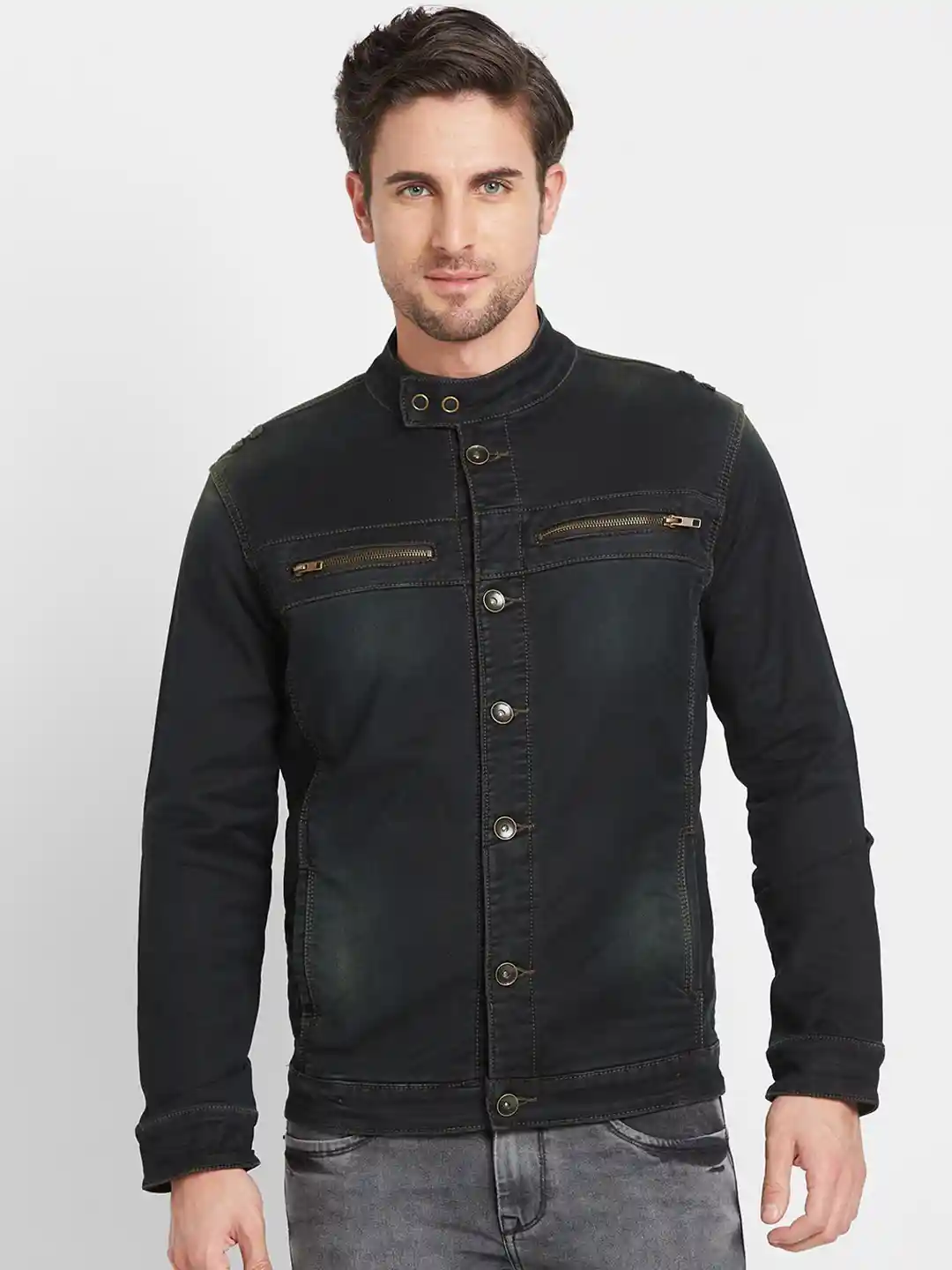 Jacket With Denim Jacket Stand Up Collar Buy Being Human Stand