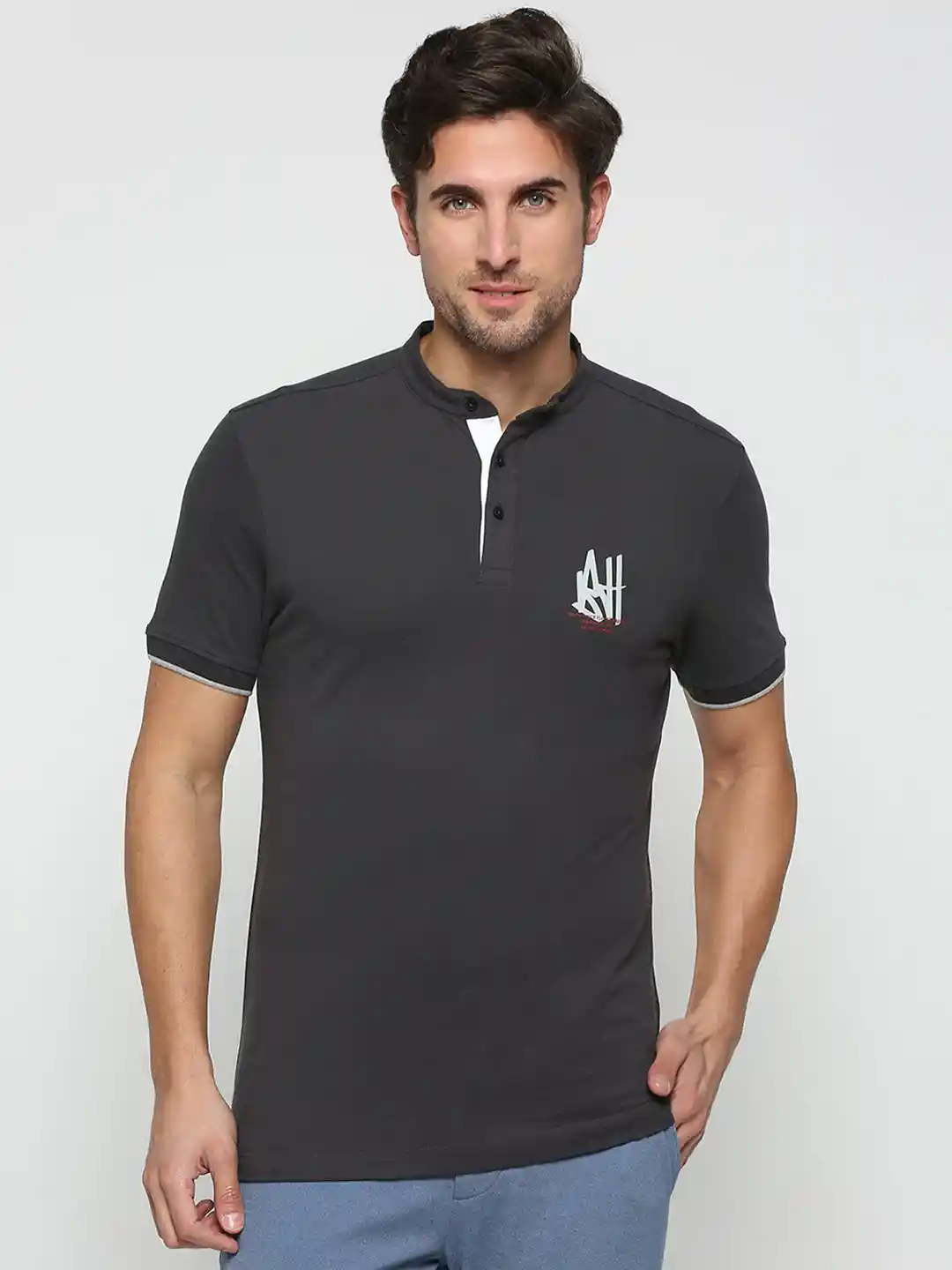 Buy Being Human Henley Neck Casual T-shirt Tshirts for Men