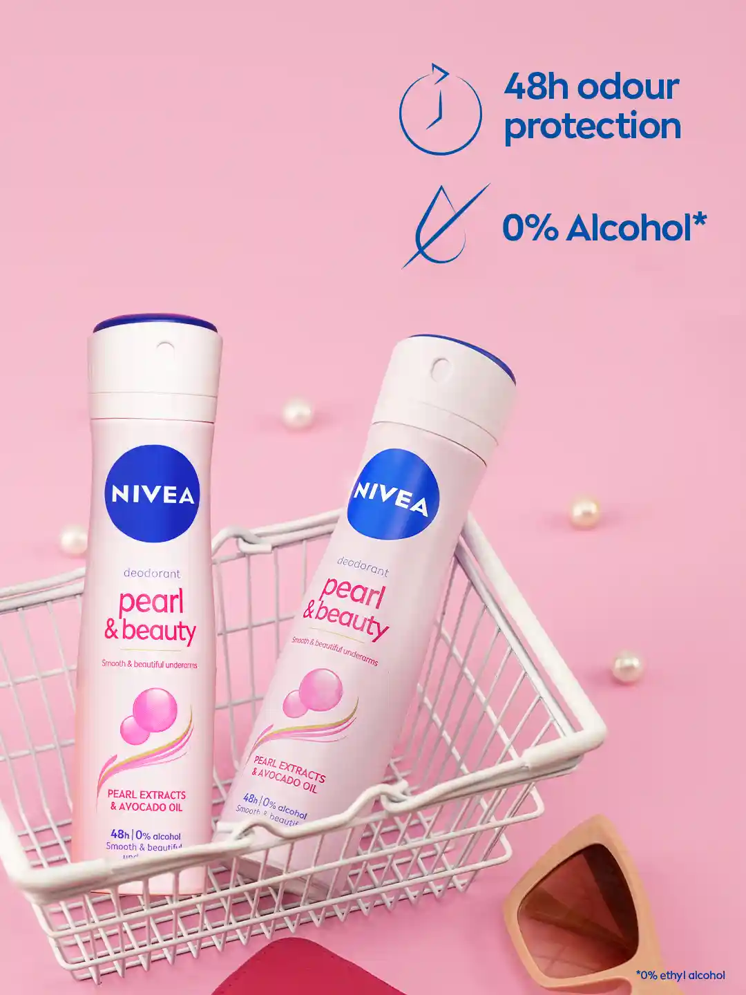 Nivea Women Set of Pearl Beauty 0% Alcohol Deodorants 150 ml each