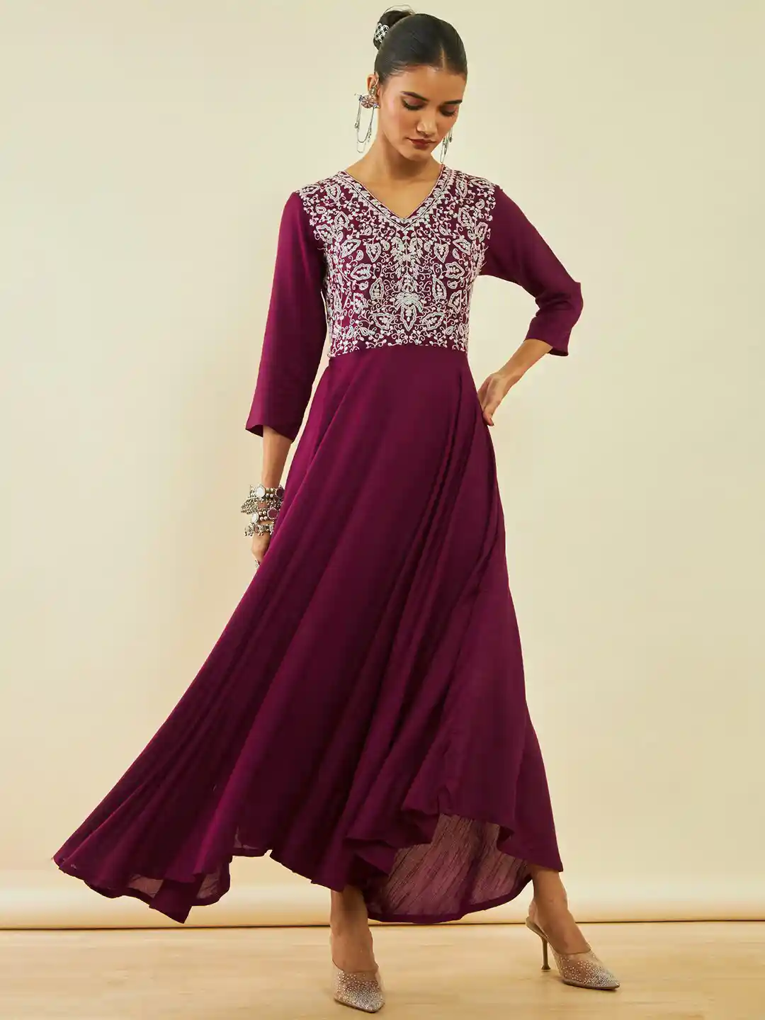 Buy Soch Ethnic Motifs Embroidered Maxi Ethnic Dresses Ethnic