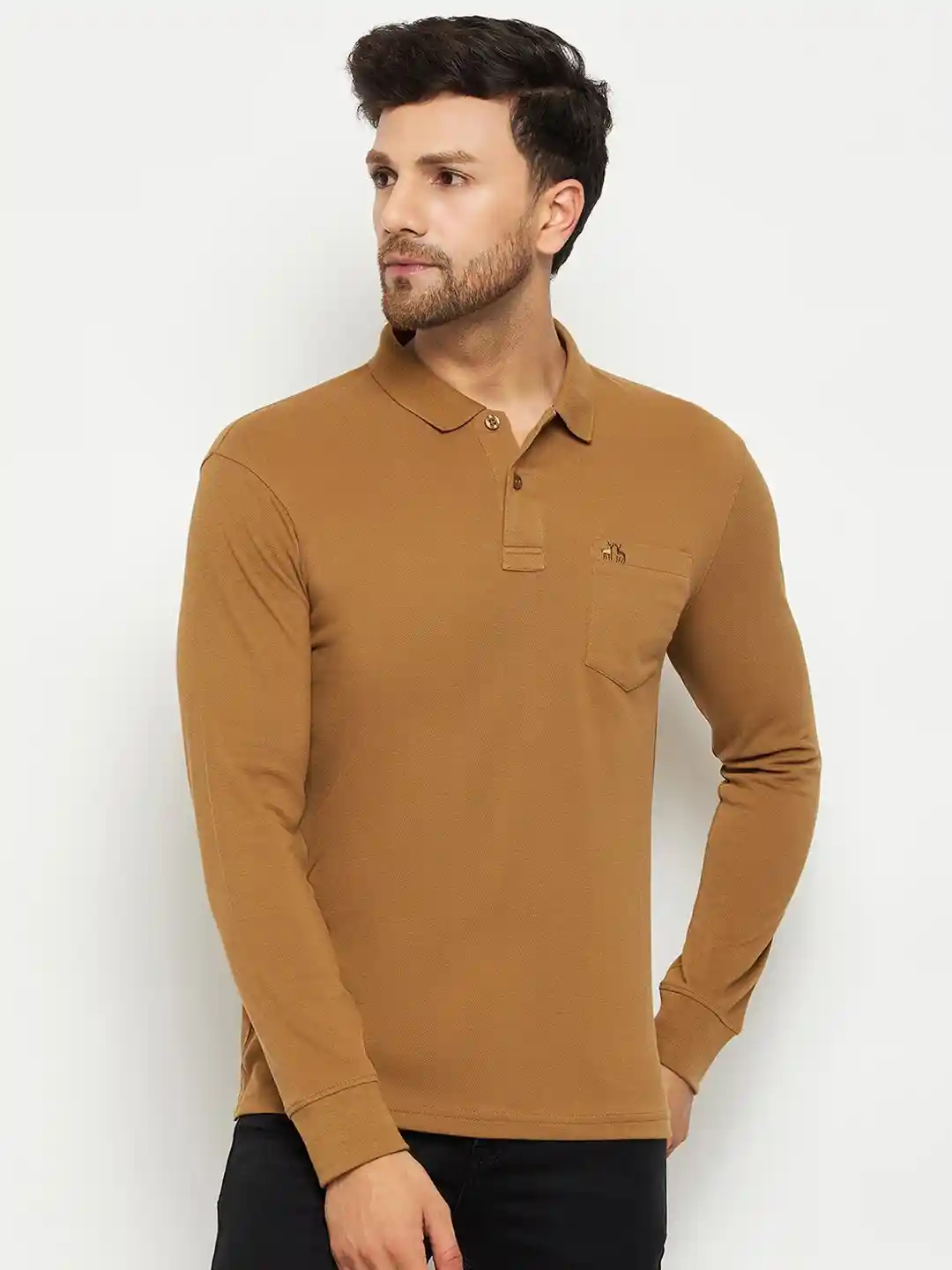 Buy 98 Degree North Polo Collar Long Sleeve Pockets Cotton Regular