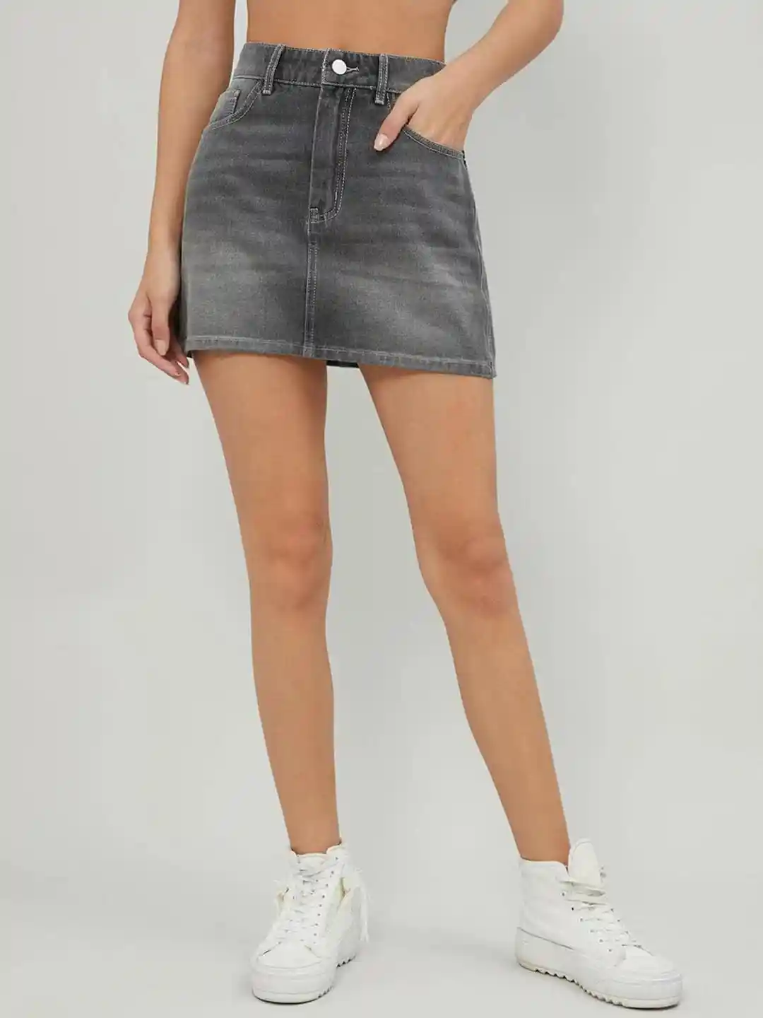 Buy Kotty Denim Straight Mini Skirt Skirts for Women 25002444