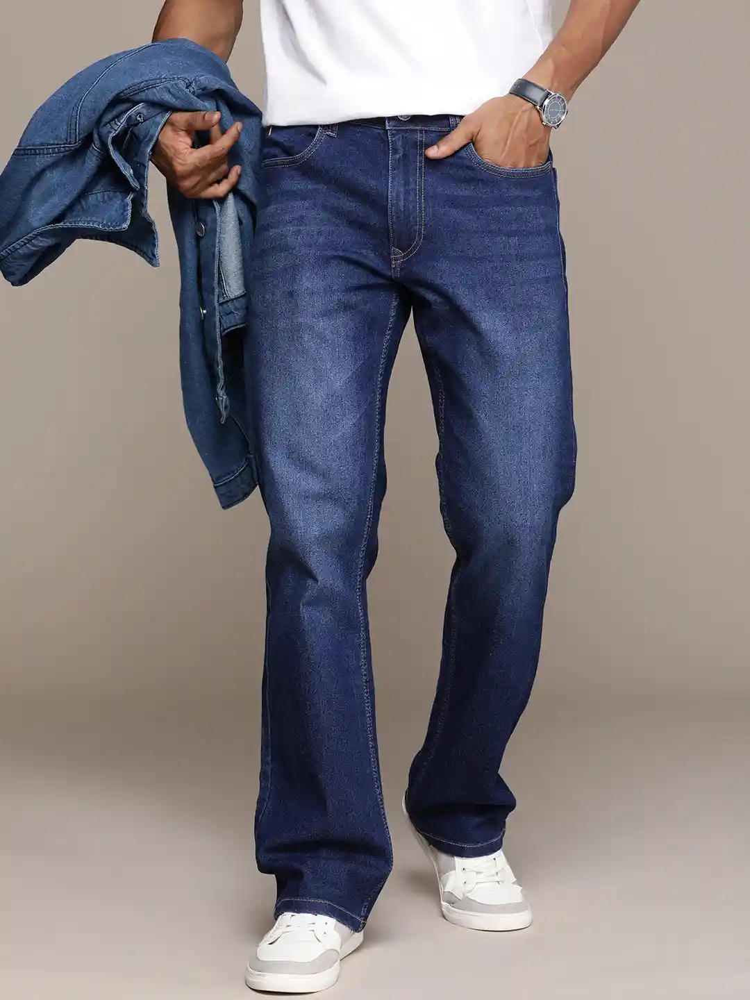 Buy WROGN Men Bootcut Heavy Fade Stretchable Jeans Jeans for Men