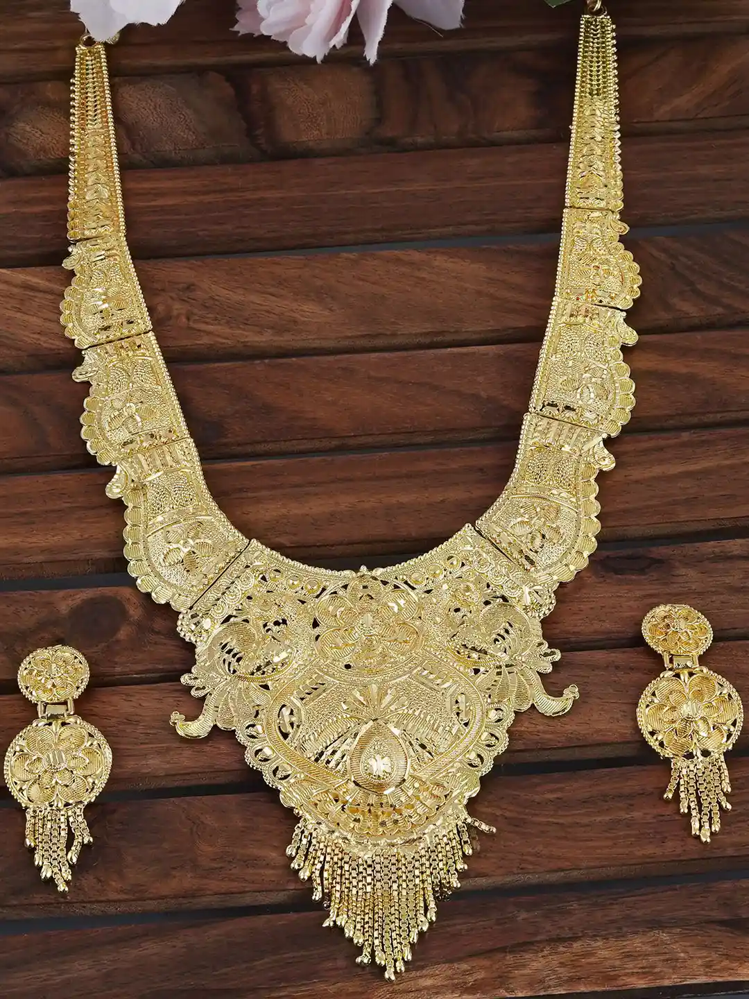 Buy MANSIYAORANGE Gold-Plated Rani Haar Jewellery Set Jewellery