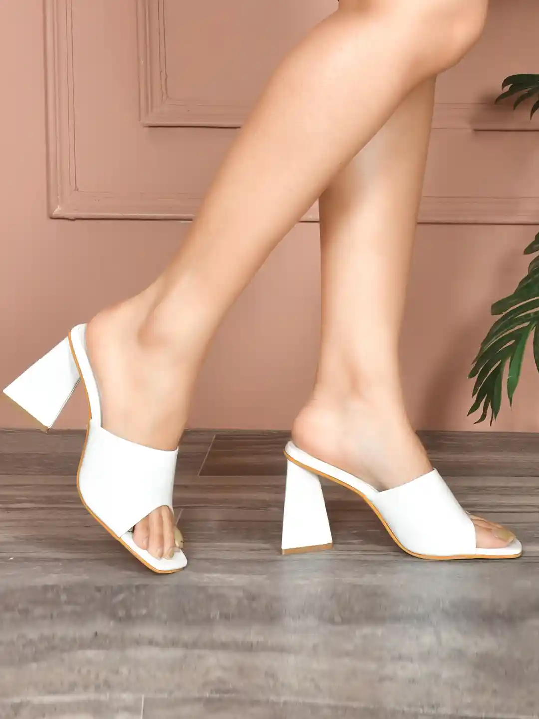 Buy JM Looks Open Toe Block Heel Mules Heels for Women 25016452