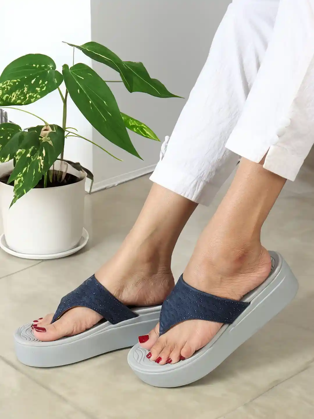 ELLE Embellished Flatform Heels