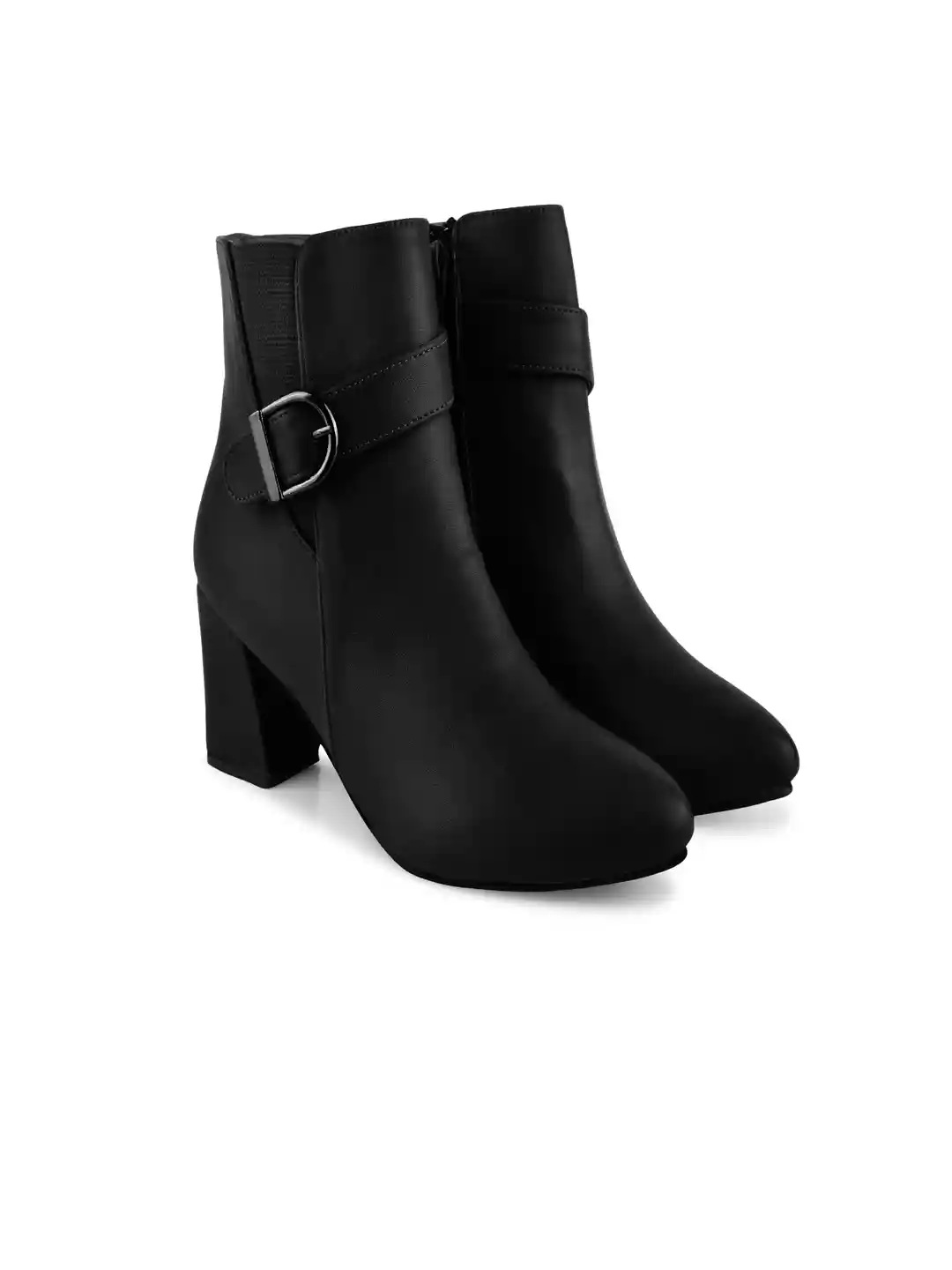 Buy SHUZ TOUCH Women Pointed-Toe Block-Heeled Zip-Up Boots Boots