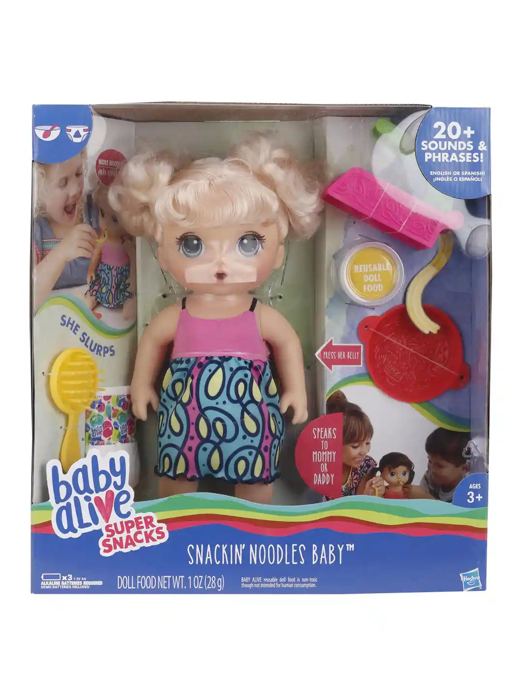 Buy Hasbro Multi Baby Alive Snackin' Noodles Baby Doll Set Soft