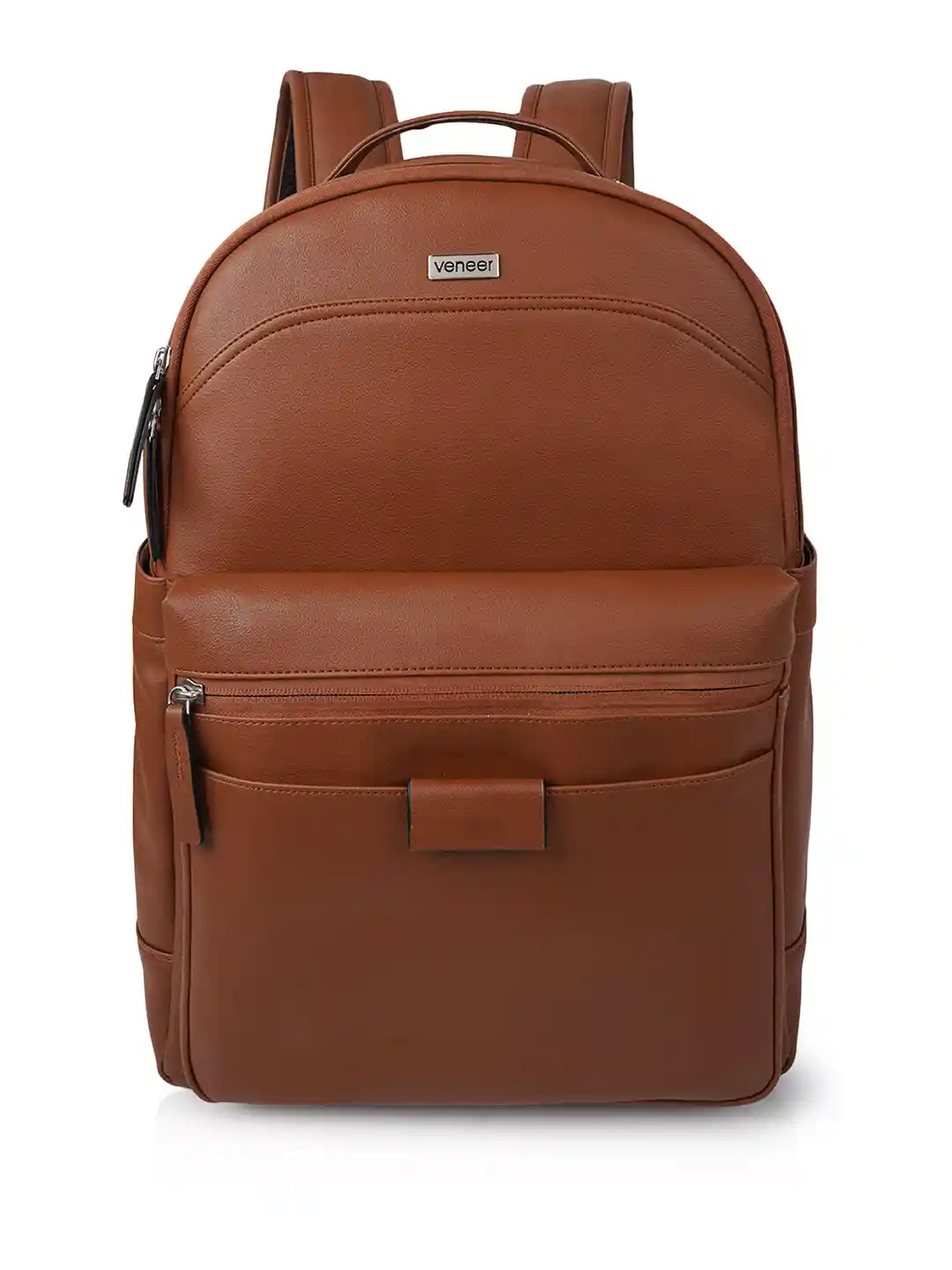 Veneer Unisex Water Resistant Leather 16 Inch Laptop Backpack