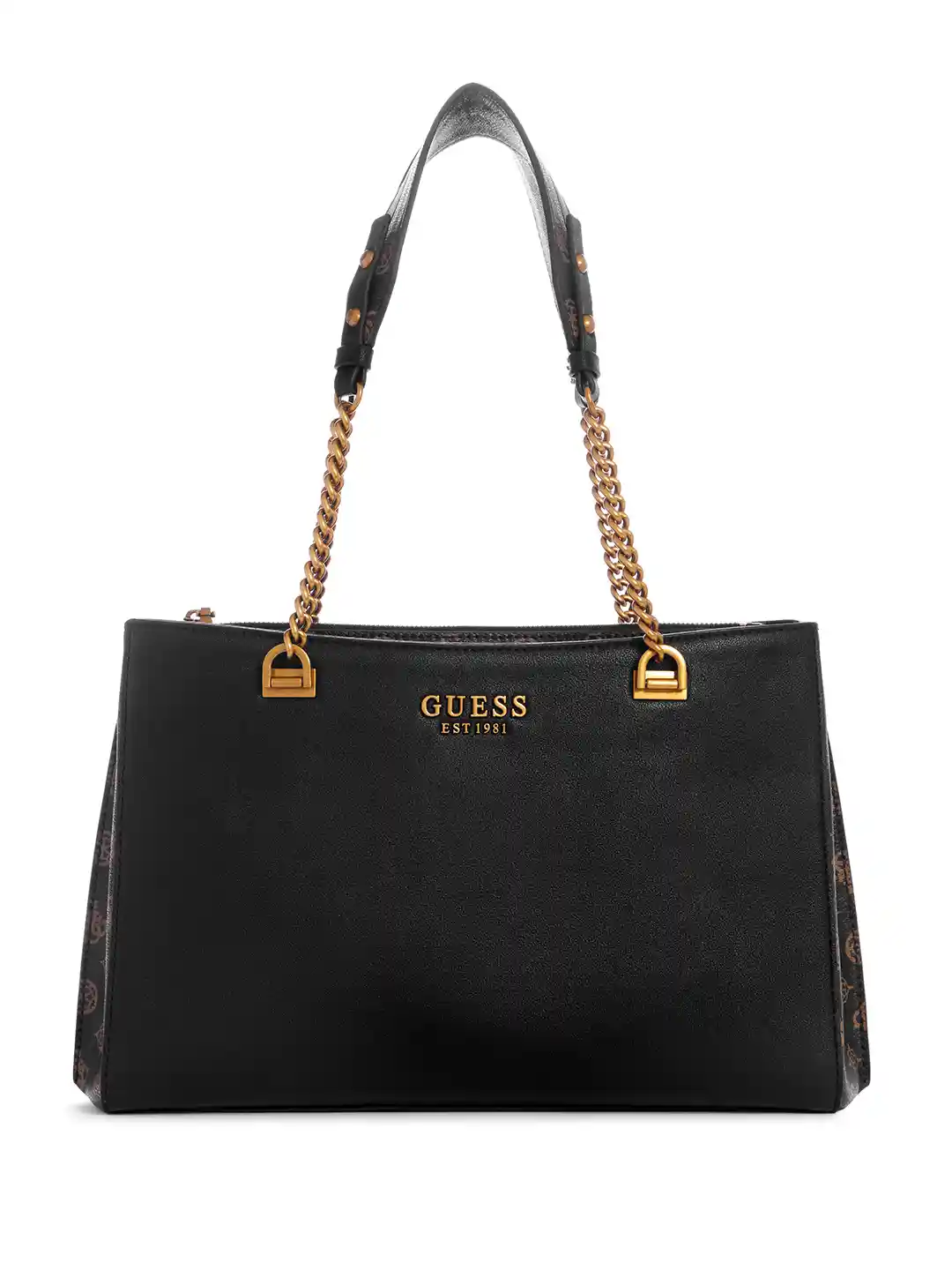 Shoulder Bag Guess Robyn Tote Guess Brown Monogram Fiddlewood Tote Bag