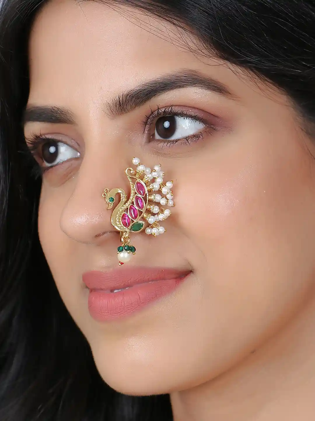 Nose Piercing Nose Pin Peacock Design Pin Gold Design Peacock Nose